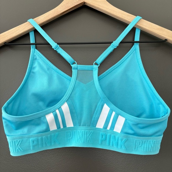 Victoria's Secret PINK Lightly Lined Low Impact Sports Bra Bright Blue Racerback - Picture 8 of 9